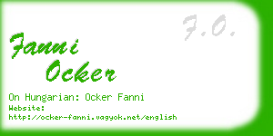 fanni ocker business card
